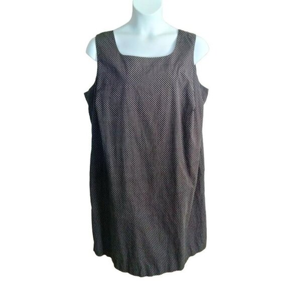 Charter Club Black White Polka Dot Sleeveless Fully Lined Back Zip Dress 22W - Picture 2 of 8